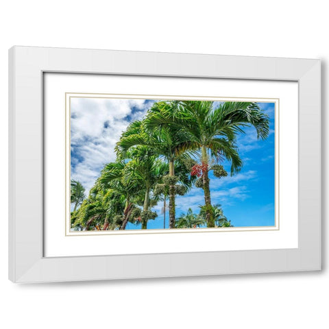 Manila Palm trees White Modern Wood Framed Art Print with Double Matting by Engelbrecht, Lisa S.