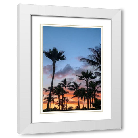 Tropical sunset White Modern Wood Framed Art Print with Double Matting by Engelbrecht, Lisa S.