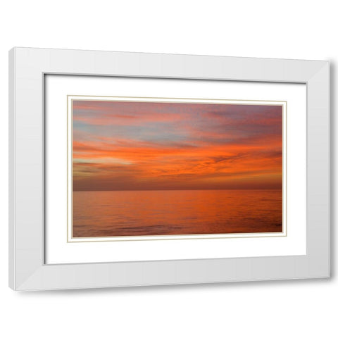 Colorful sky and water White Modern Wood Framed Art Print with Double Matting by Jones, Adam