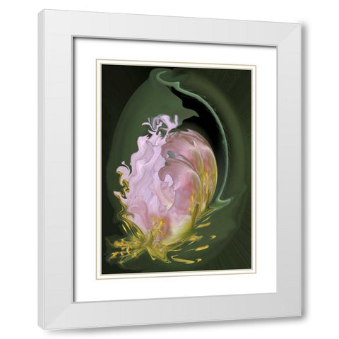Abstract flowers, digitally manipulated White Modern Wood Framed Art Print with Double Matting by Anon, Ellen