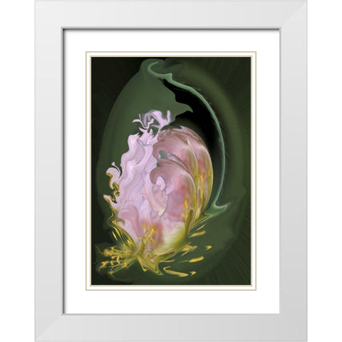 Abstract flowers, digitally manipulated White Modern Wood Framed Art Print with Double Matting by Anon, Ellen