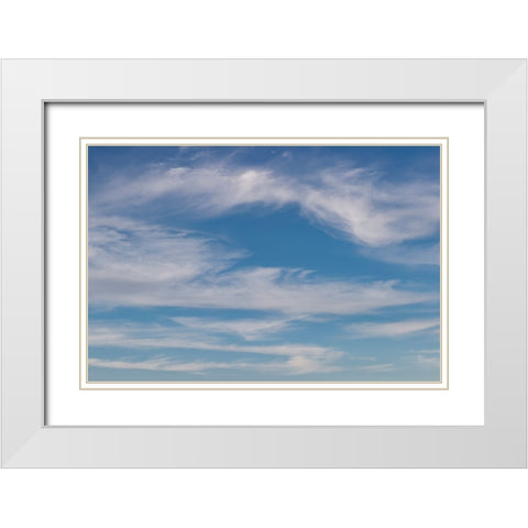 Cumulus clouds in blue sky White Modern Wood Framed Art Print with Double Matting by Jones, Adam