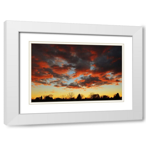 Clouds at sunset White Modern Wood Framed Art Print with Double Matting by Grandmaison, Mike