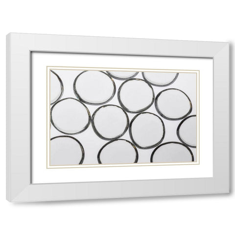 Clear Glass Pebbles with light White Modern Wood Framed Art Print with Double Matting by Beraldo, Zandina Muench