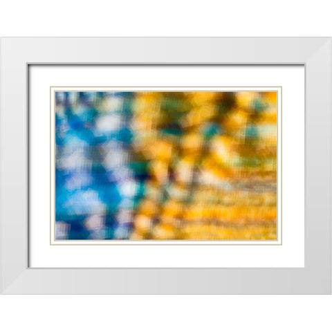 Colorful fabric detail White Modern Wood Framed Art Print with Double Matting by Muench, Zandria