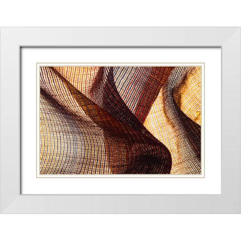 Colorful fabric detail White Modern Wood Framed Art Print with Double Matting by Muench, Zandria