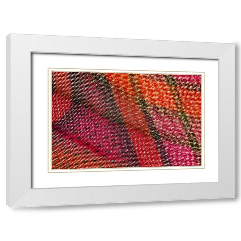 Colorful fabric detail White Modern Wood Framed Art Print with Double Matting by Muench, Zandria