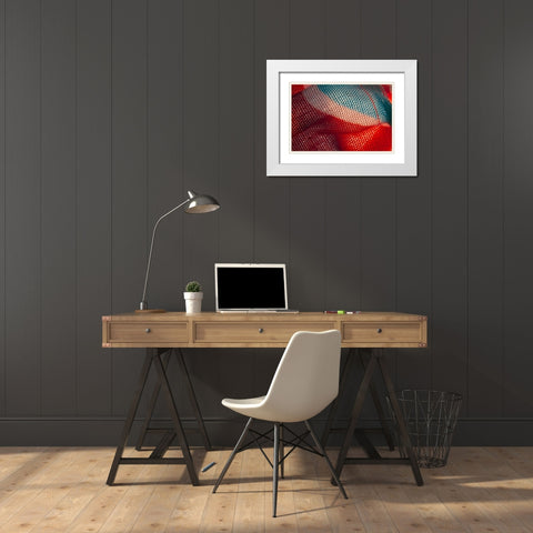 Colorful fabric detail White Modern Wood Framed Art Print with Double Matting by Muench, Zandria