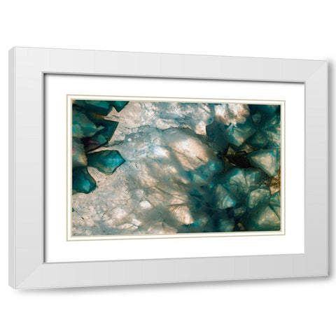 Sliced rock crystals of a geode White Modern Wood Framed Art Print with Double Matting by Muench, Zandria