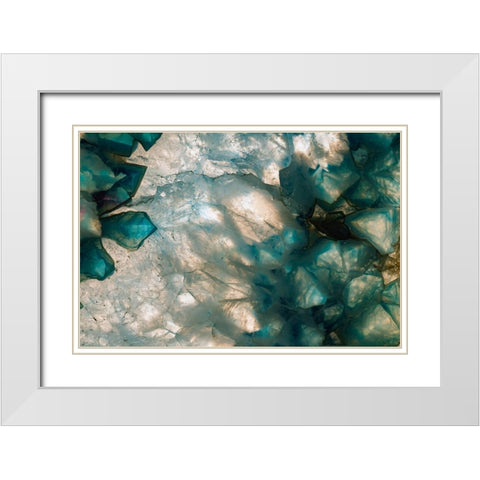 Sliced rock crystals of a geode White Modern Wood Framed Art Print with Double Matting by Muench, Zandria