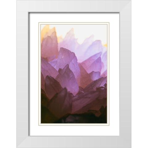 Rose Quartz White Modern Wood Framed Art Print with Double Matting by Muench, Zandria