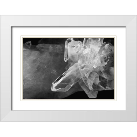 Quartz crystals White Modern Wood Framed Art Print with Double Matting by Muench, Zandria