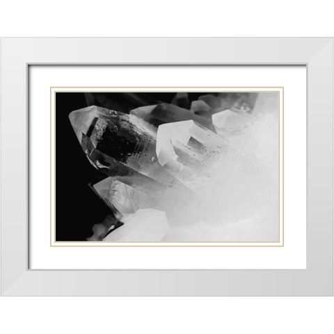 Quartz crystals White Modern Wood Framed Art Print with Double Matting by Muench, Zandria