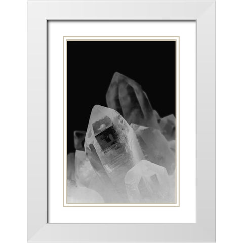 Quartz crystals White Modern Wood Framed Art Print with Double Matting by Muench, Zandria