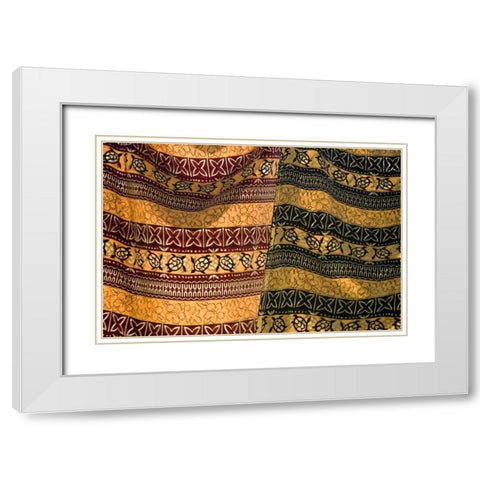 Fiji, Yasawa Islands Fabrics with native prints White Modern Wood Framed Art Print with Double Matting by Kaveney, Wendy