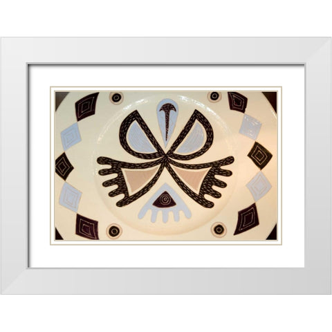 French Polynesia, Society Isl Designs on a plate White Modern Wood Framed Art Print with Double Matting by Kaveney, Wendy