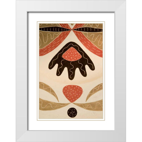 French Polynesia, Society Isl Designs on a plate White Modern Wood Framed Art Print with Double Matting by Kaveney, Wendy