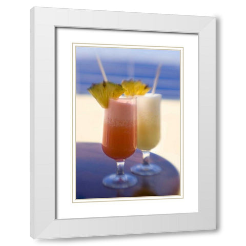 French Polynesia Tropical drinks with garnish White Modern Wood Framed Art Print with Double Matting by Kaveney, Wendy