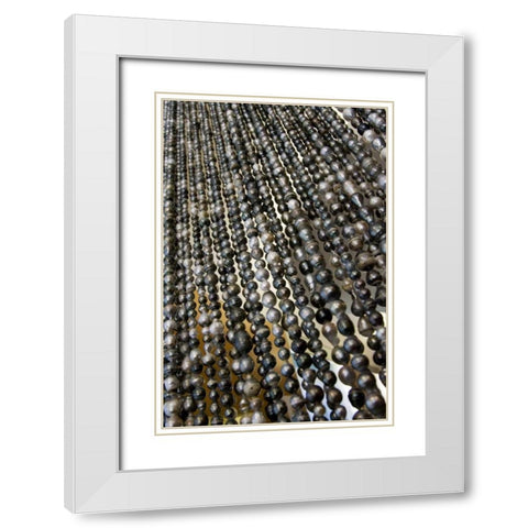 French Polynesia, Bora Bora Curtain of pearls White Modern Wood Framed Art Print with Double Matting by Kaveney, Wendy