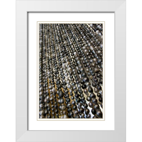 French Polynesia, Bora Bora Curtain of pearls White Modern Wood Framed Art Print with Double Matting by Kaveney, Wendy