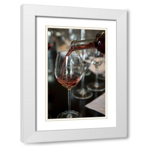 Argentina, Mendoza A rose wine being poured White Modern Wood Framed Art Print with Double Matting by Kaveney, Wendy