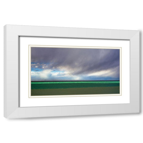Argentina-Santa Cruz Puerto Santa Cruz-river Santa Cruz under stormy clouds White Modern Wood Framed Art Print with Double Matting by Molinari, Michele