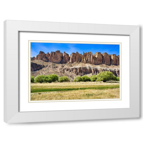 Argentina-Santa Cruz-Valle del Rio Pinturas White Modern Wood Framed Art Print with Double Matting by Molinari, Michele