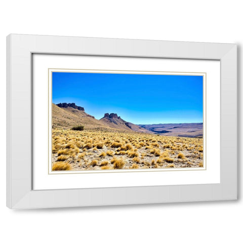 Argentina-Santa Cruz Alero Charcamata (cave paintings site) and surroundings White Modern Wood Framed Art Print with Double Matting by Molinari, Michele