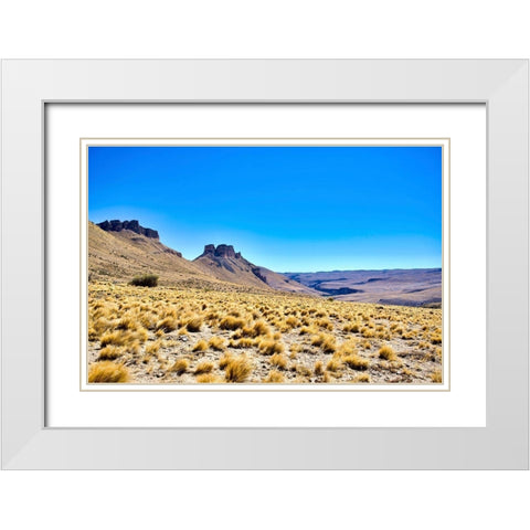 Argentina-Santa Cruz Alero Charcamata (cave paintings site) and surroundings White Modern Wood Framed Art Print with Double Matting by Molinari, Michele