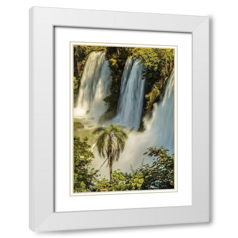 Brazil-Iguazu Falls Landscape of waterfalls  White Modern Wood Framed Art Print with Double Matting by Jaynes Gallery