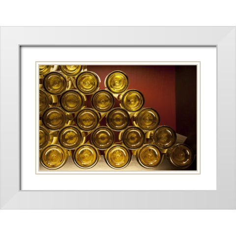 Chile, Casablanca Valley Wine bottle bottom White Modern Wood Framed Art Print with Double Matting by Kaveney, Wendy