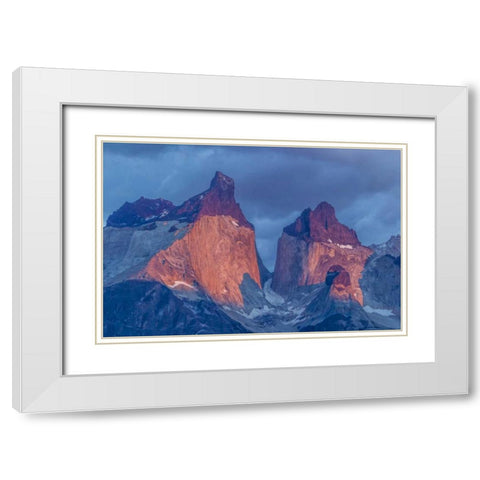 Chile, Torres del Paine NP The Horns mountains White Modern Wood Framed Art Print with Double Matting by Illg, Cathy and Gordon