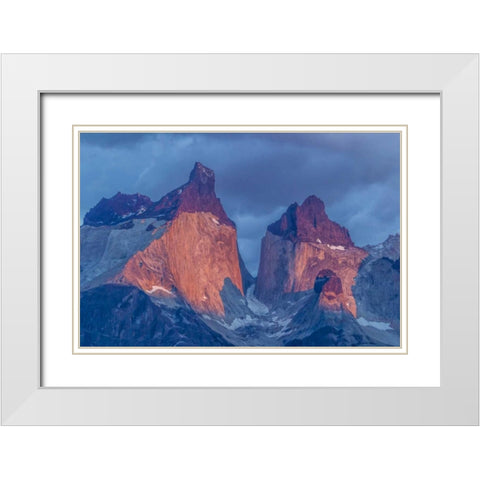 Chile, Torres del Paine NP The Horns mountains White Modern Wood Framed Art Print with Double Matting by Illg, Cathy and Gordon