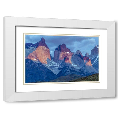 Chile, Torres del Paine NP The Horns mountains White Modern Wood Framed Art Print with Double Matting by Illg, Cathy and Gordon