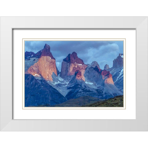 Chile, Torres del Paine NP The Horns mountains White Modern Wood Framed Art Print with Double Matting by Illg, Cathy and Gordon