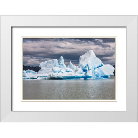 Parc Nacional Torres del Paine is Lago Grey where one finds both glaciers and floating icebergs White Modern Wood Framed Art Print with Double Matting by Ostrowitz, Mallorie