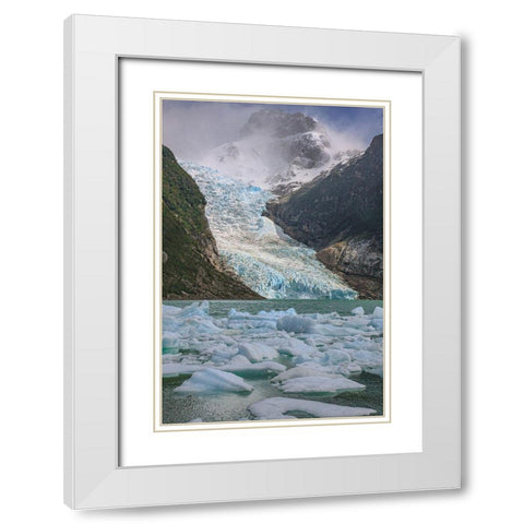 The Serrano glacier is one of the main attractions found in Parc Nacional Bernardo Higgins in Chile White Modern Wood Framed Art Print with Double Matting by Ostrowitz, Mallorie