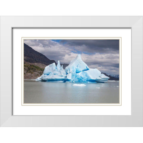 Located within Parc Nacional Torres del Paine-this lake is home to numerous icebergs and glaciers White Modern Wood Framed Art Print with Double Matting by Ostrowitz, Mallorie