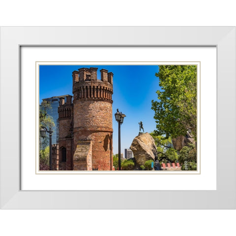 Castillo Hidalgo-Santiago-Chile-Castle created in 1816 White Modern Wood Framed Art Print with Double Matting by Perry, William
