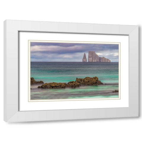 Kicker Rock or Leon Dormido-San Cristobal Island-Galapagos-Ecuador White Modern Wood Framed Art Print with Double Matting by Jones, Adam