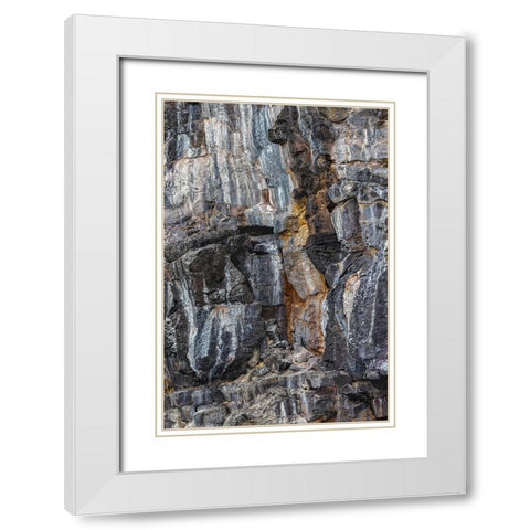Pattern in rock cliffs of Genovesa Island-Galapagos Islands-Ecuador White Modern Wood Framed Art Print with Double Matting by Jones, Adam