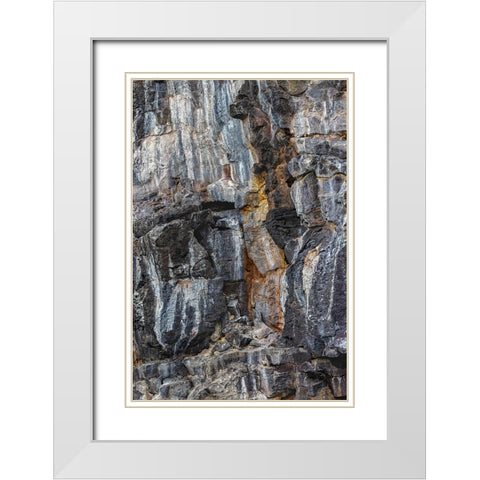 Pattern in rock cliffs of Genovesa Island-Galapagos Islands-Ecuador White Modern Wood Framed Art Print with Double Matting by Jones, Adam