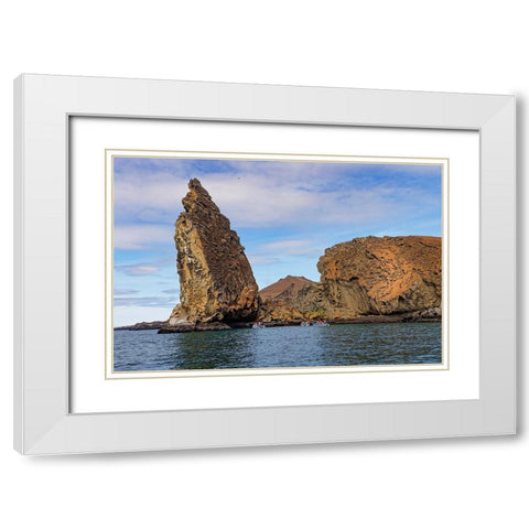 Pinnacle Rock-Bartholomew Island-Galapagos Islands-Ecuador White Modern Wood Framed Art Print with Double Matting by Jones, Adam