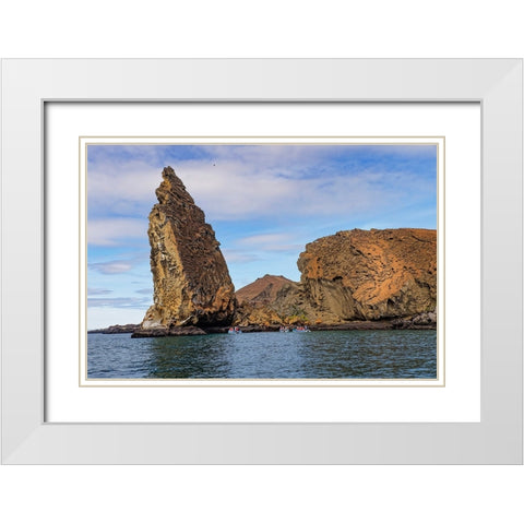 Pinnacle Rock-Bartholomew Island-Galapagos Islands-Ecuador White Modern Wood Framed Art Print with Double Matting by Jones, Adam