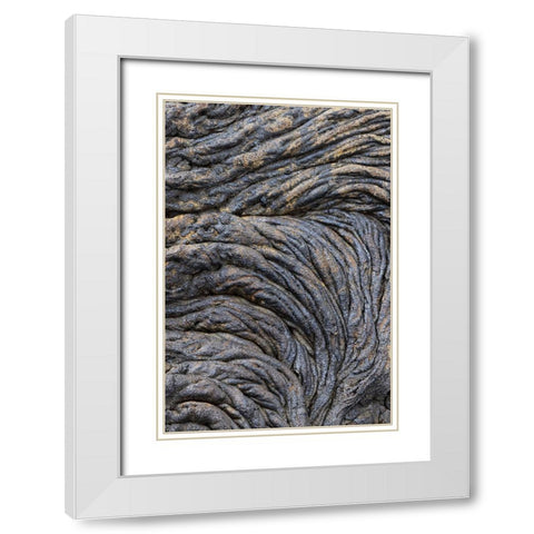 Recent Pahoehoe lava flow-Sullivan Bay-Santiago Island-Galapagos Islands-Ecuador White Modern Wood Framed Art Print with Double Matting by Jones, Adam