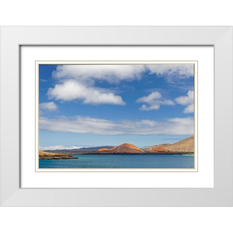Shoreline of Santiago Island-Galapagos Islands-Ecuador White Modern Wood Framed Art Print with Double Matting by Jones, Adam