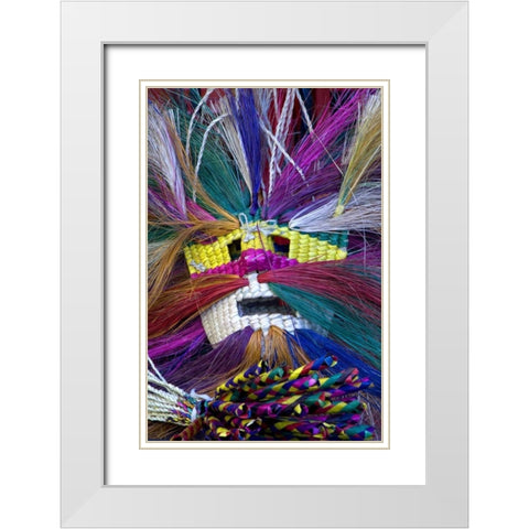 Mexico, San Miguel de Allende, Mask at market White Modern Wood Framed Art Print with Double Matting by Rotenberg, Nancy