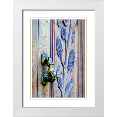 Mexico, San Miguel de Allende, hand door knocker White Modern Wood Framed Art Print with Double Matting by Rotenberg, Nancy