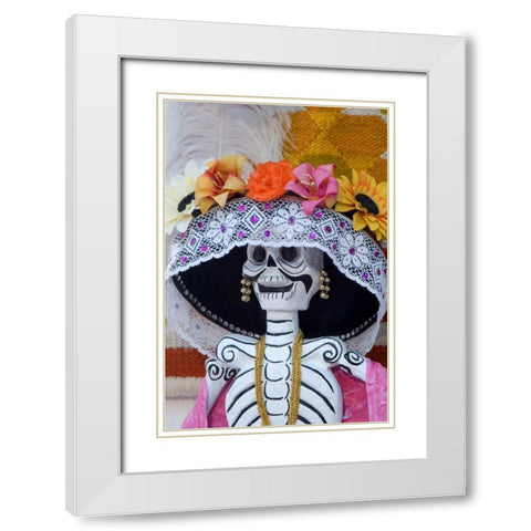 Mexico, Skeleton at Day of The Dead festival White Modern Wood Framed Art Print with Double Matting by Rotenberg, Nancy