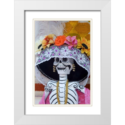 Mexico, Skeleton at Day of The Dead festival White Modern Wood Framed Art Print with Double Matting by Rotenberg, Nancy